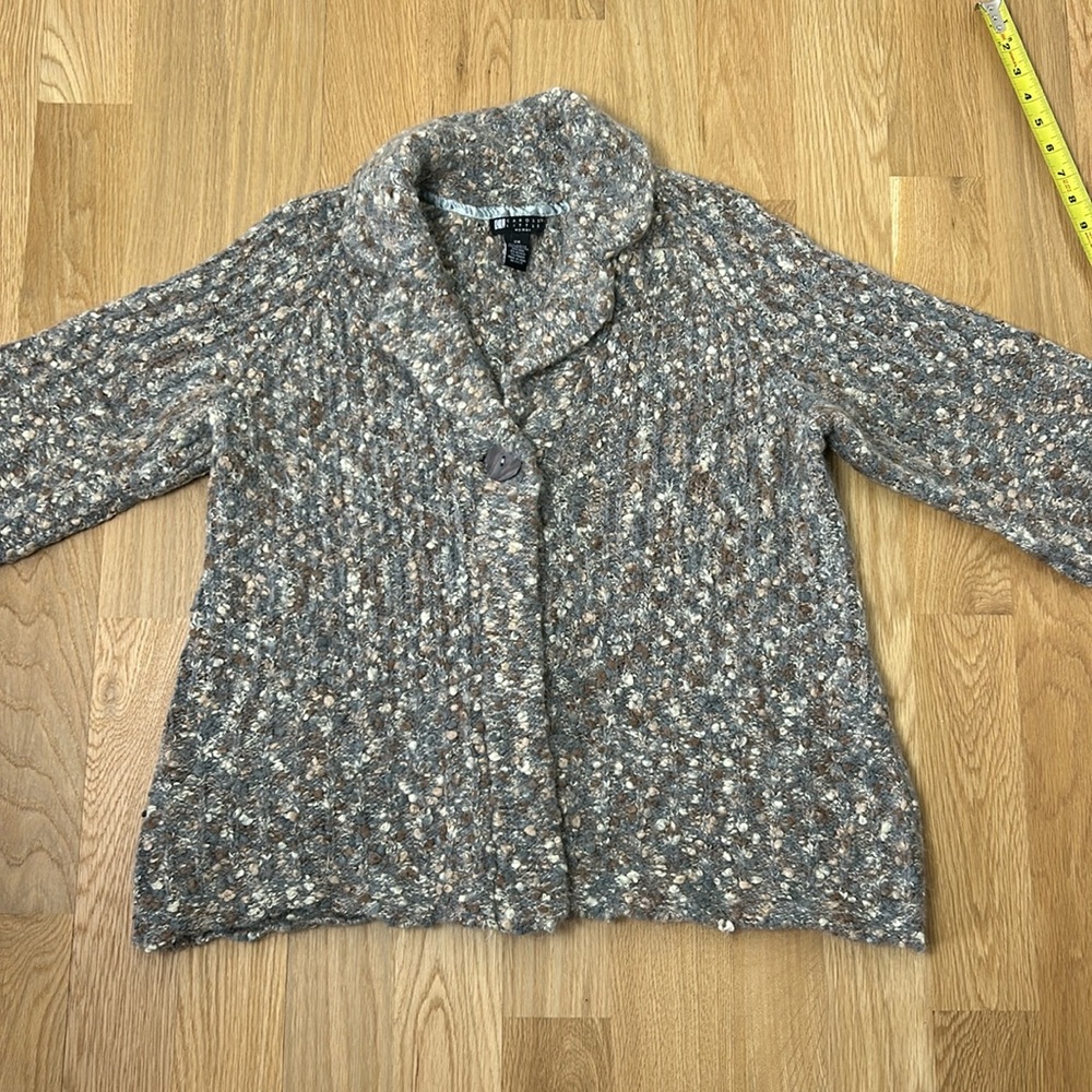 Carole Little 2x collared one button sweater cardi